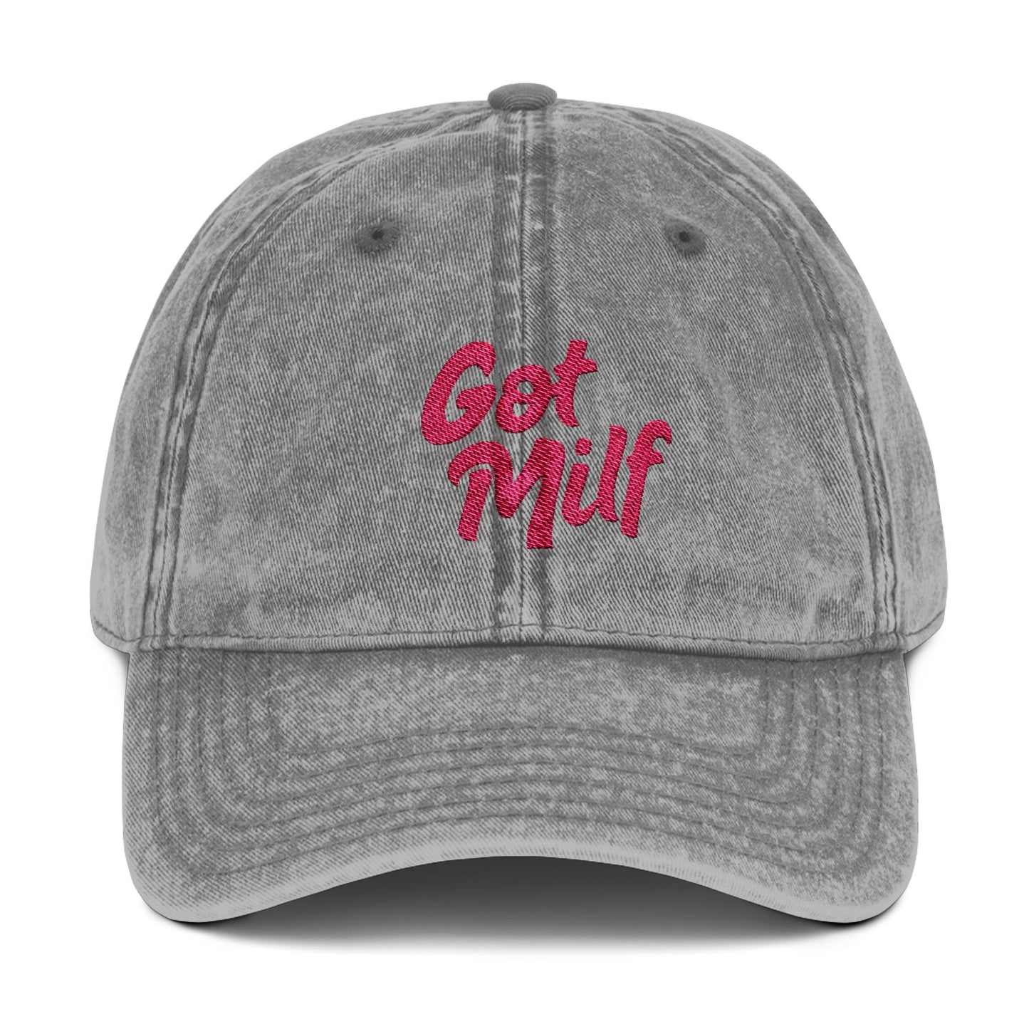 Vintage Embroidered Cap - 'Got Milf' Casual Hat for Trendy Moms