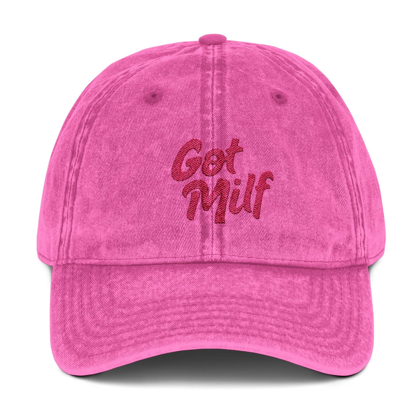 Vintage Embroidered Cap - 'Got Milf' Casual Hat for Trendy Moms