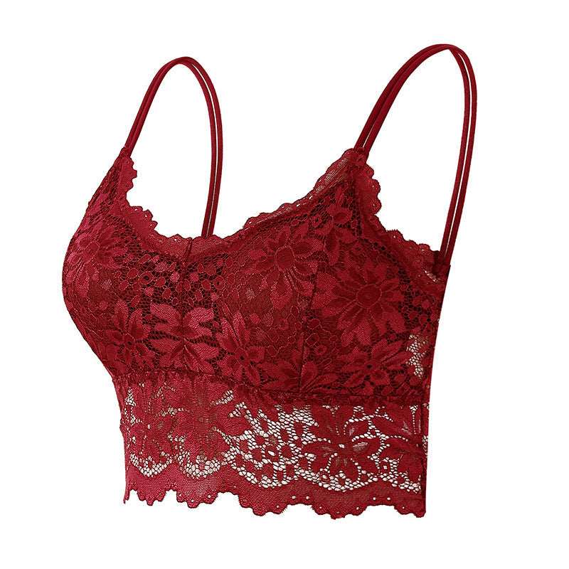 Cross-border foreign trade tube top top women's anti-light lace beautiful back sling wrap chest underwear ladies tube top vest thin