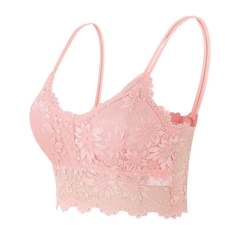 Cross-border foreign trade tube top top women's anti-light lace beautiful back sling wrap chest underwear ladies tube top vest thin