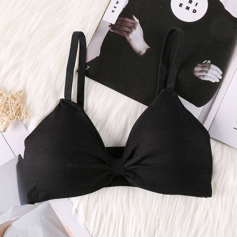 Cross-border candy color adjustable strap triangle cup beautiful back girl gather no steel ring wrapped chest tube chest cup underwear