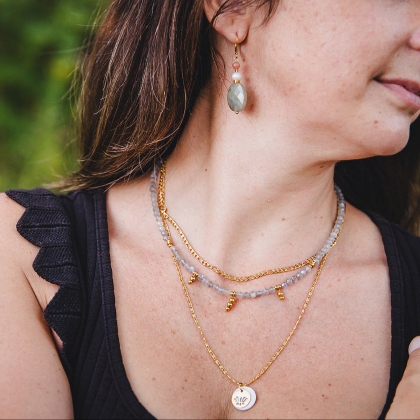 Collier chaîne en acier inoxydable plaqué or 18K | AURORA