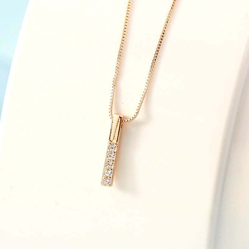 Small long square diamond necklace female snake bone chain clavicle chain