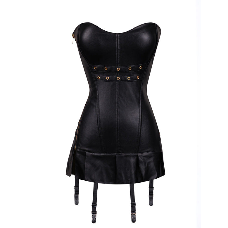 Palace leather metal ultra short skirt