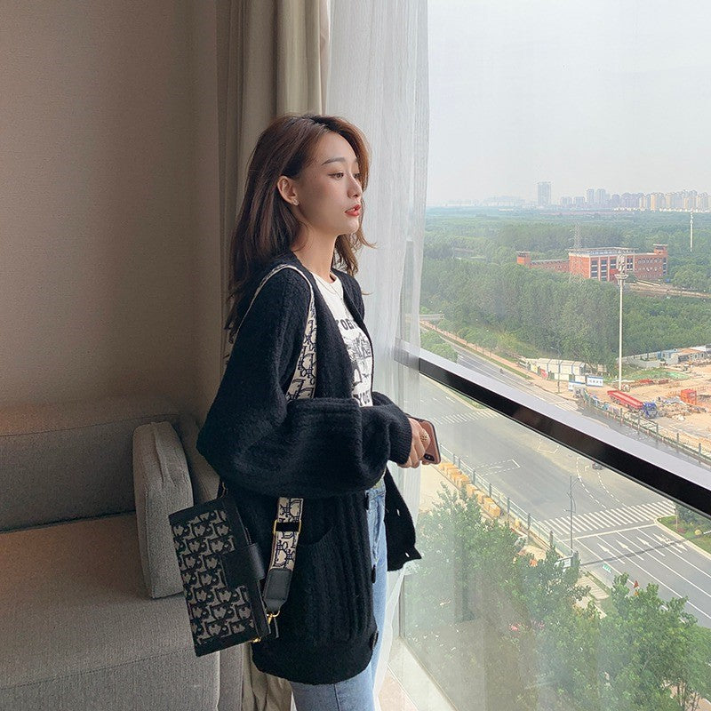 Knit sweater jacket female cardigan loose lazy spring and autumn new