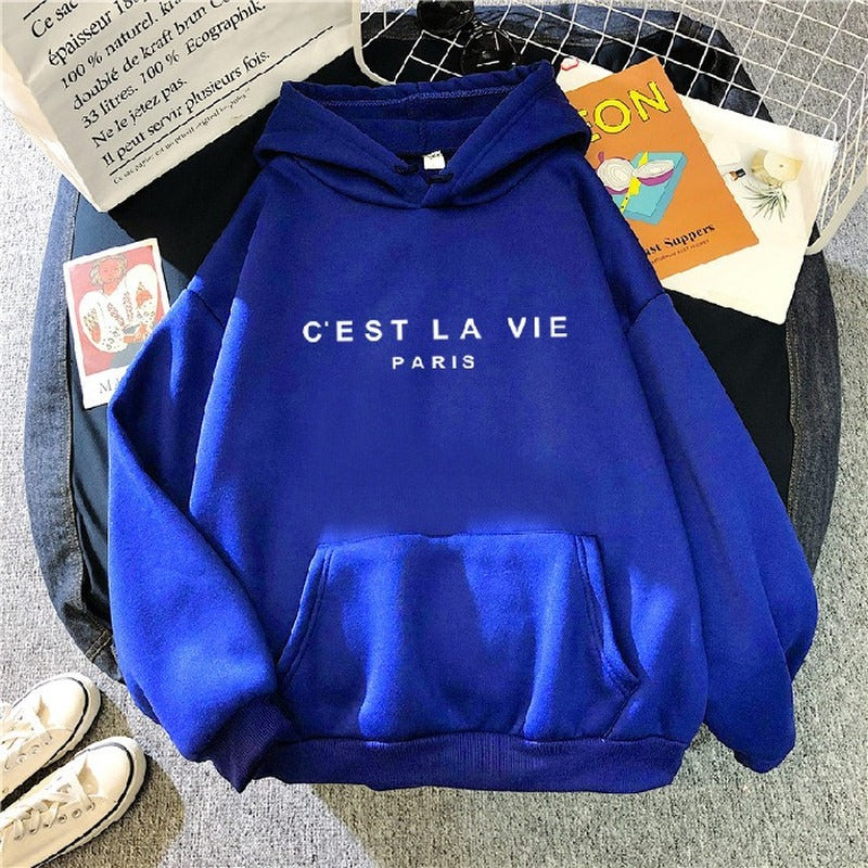 Cest La Vie hoodie available in multiple colours