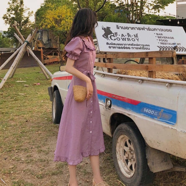 French Style Retro Waist-Tight Maxi Long Party Dress