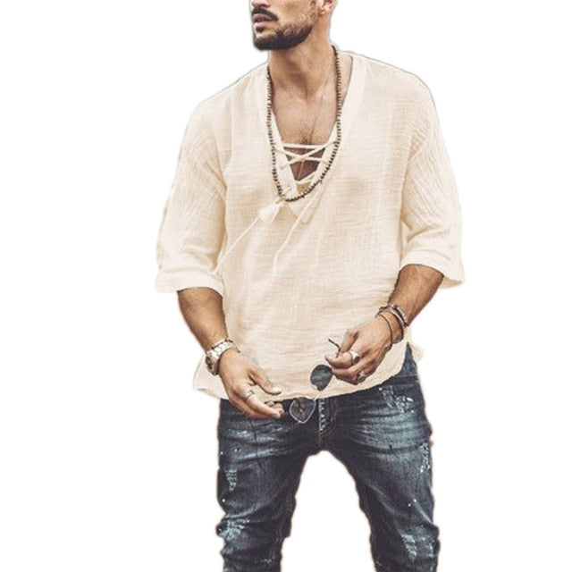 Men's Fashion Hippie Linen Shirt