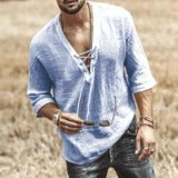 Bedruckte Spitze Mittelarm T-Shirt Herren