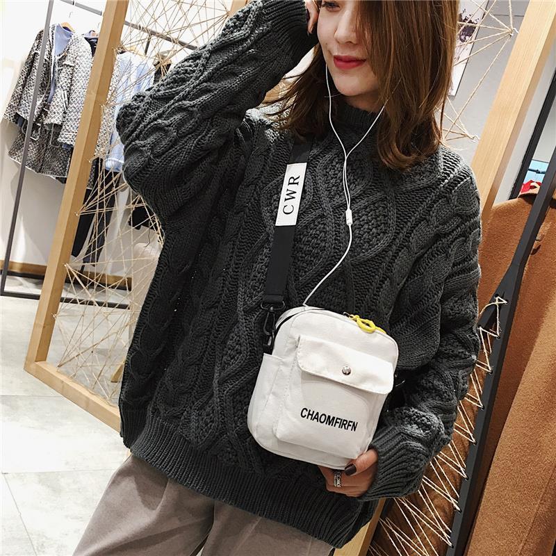 Women Bag Shoulder Chest bag Printed Cute Wallet Multifunction Mobile Phone Canvas Small Coin Purse Crossbag