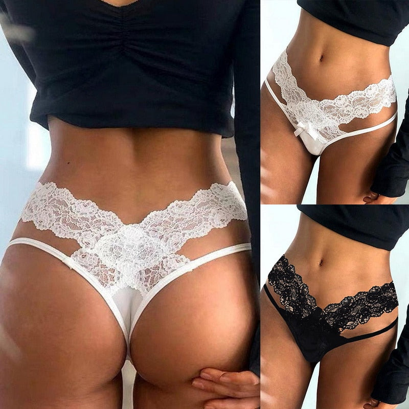 Lace Panties Seamless Underwear Hollow Out Thongs Low Waist