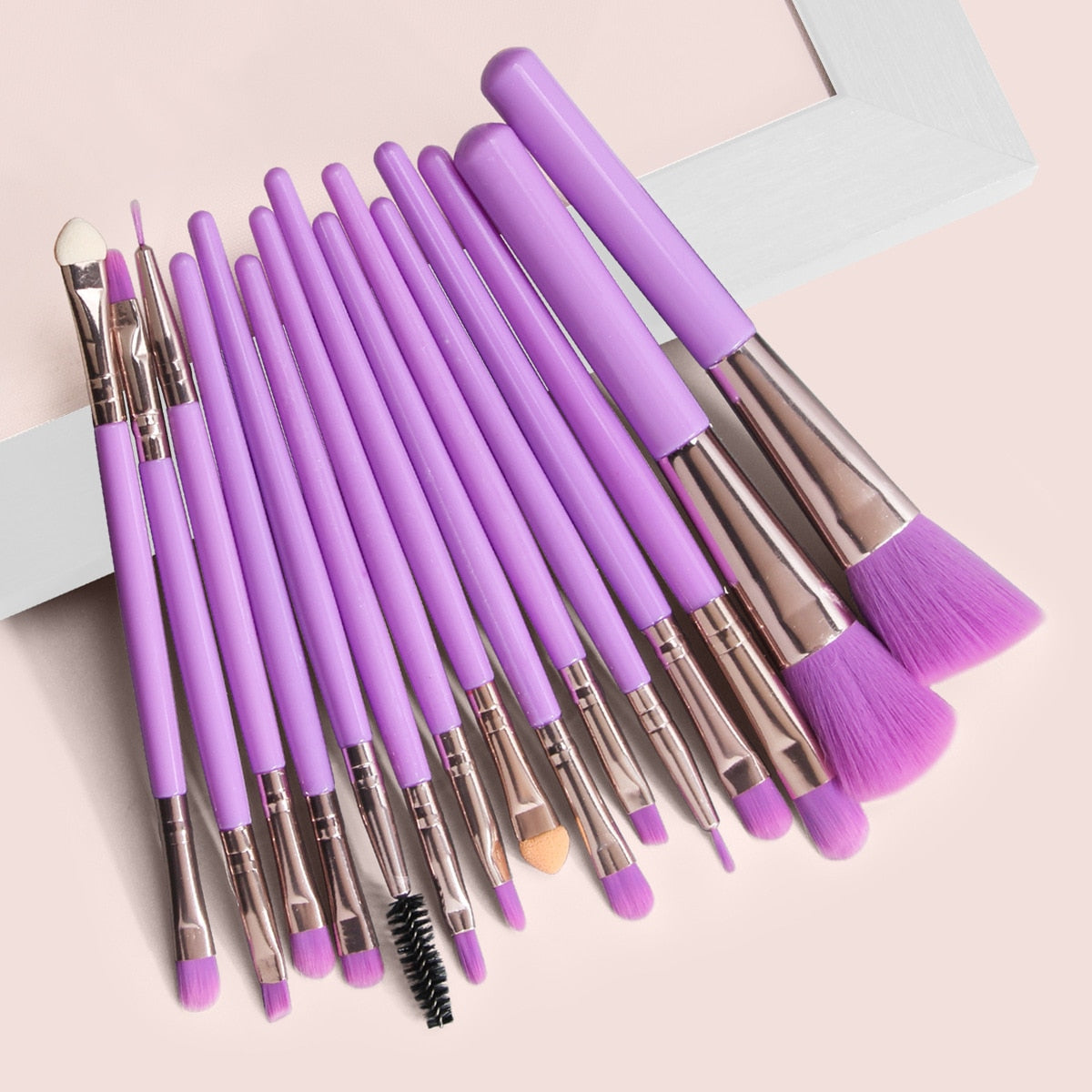 15 Pcs/set makeup brushes Eye Shadow Eyelash Eyebrow Brush Fluorescent Series Foundation Blush Blending Beauty Make Up tools