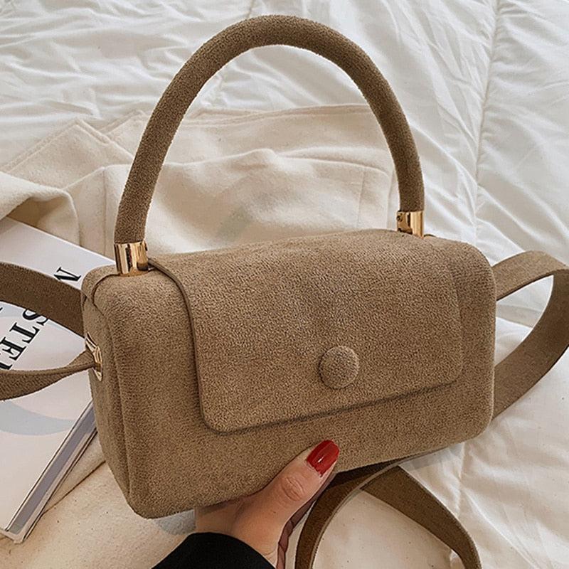 INS Women Flock Mini Handbag Suede Crossbody Bags ,Small Shoulder Bags ,Evening Clutch bags