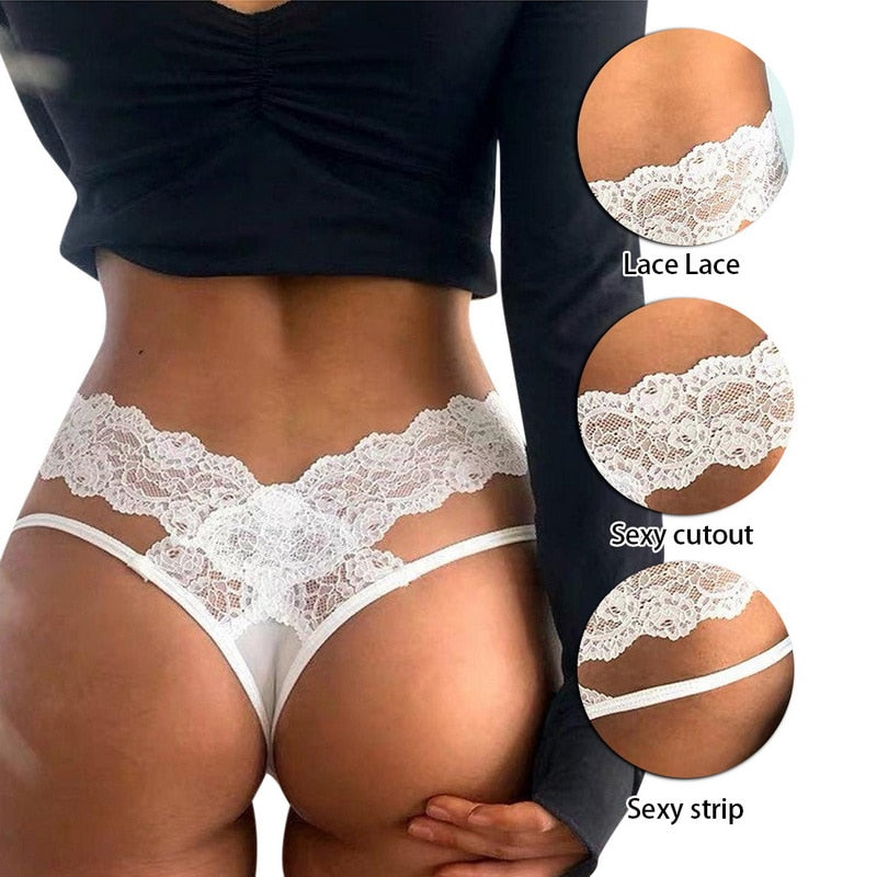 Lace Panties Seamless Underwear Hollow Out Thongs Low Waist