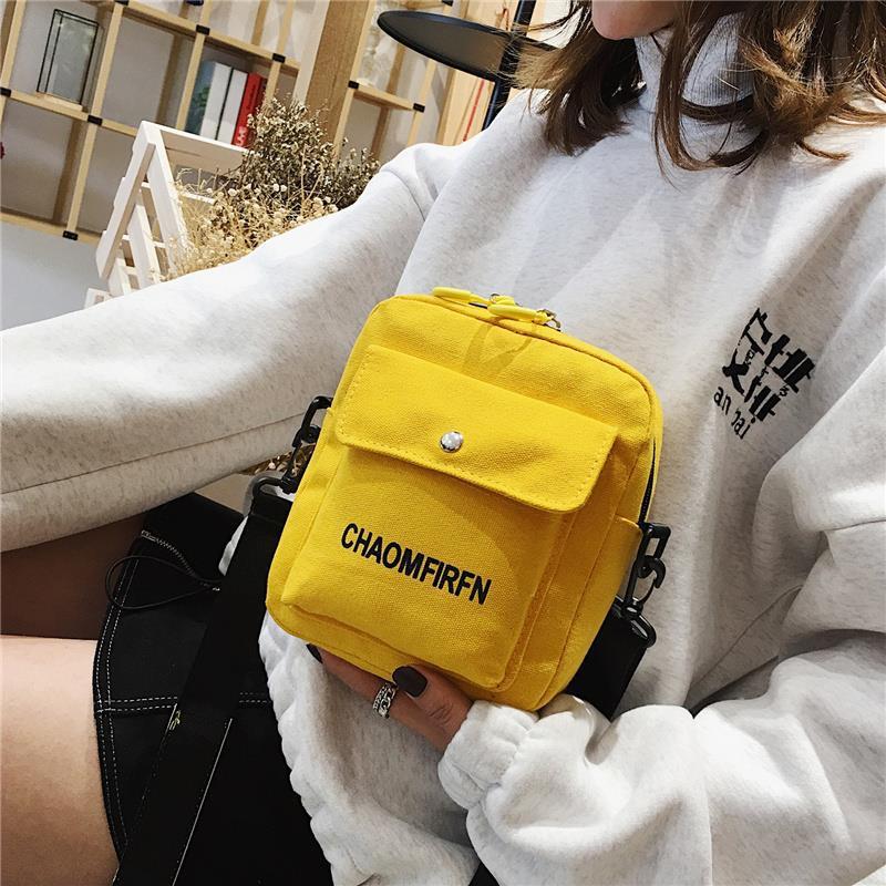 Women Bag Shoulder Chest bag Printed Cute Wallet Multifunction Mobile Phone Canvas Small Coin Purse Crossbag