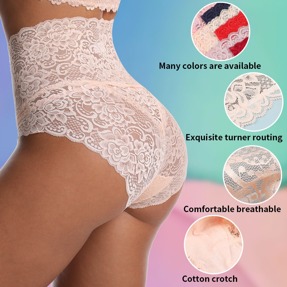 Lace panties ,High waist ,Plus Size sexy underwear ,Butt Lift Lingerie