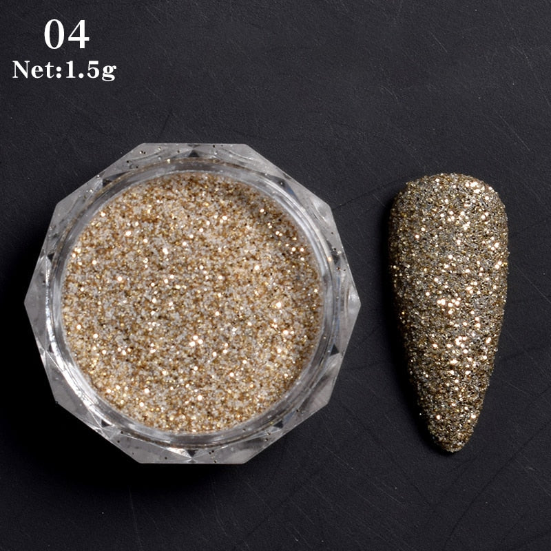 1 Box Hot Sale Holographics Nail Powders Laser Shiny Nail Glitters Dust Decorations For Nail Art Chrome Pigment DIY Accessories