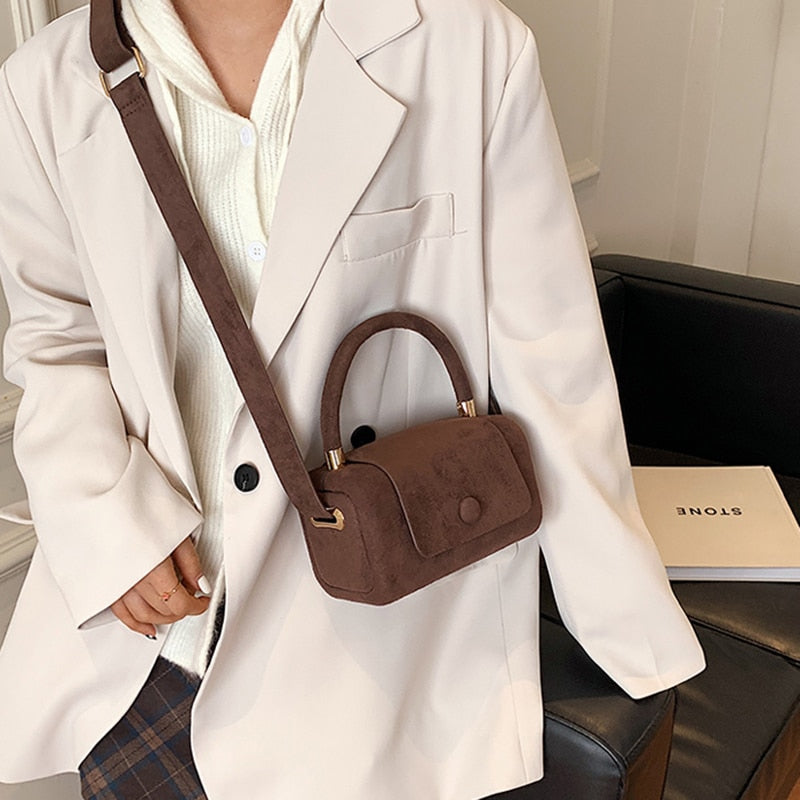 INS Women Flock Mini Handbag Suede Crossbody Bags ,Small Shoulder Bags ,Evening Clutch bags