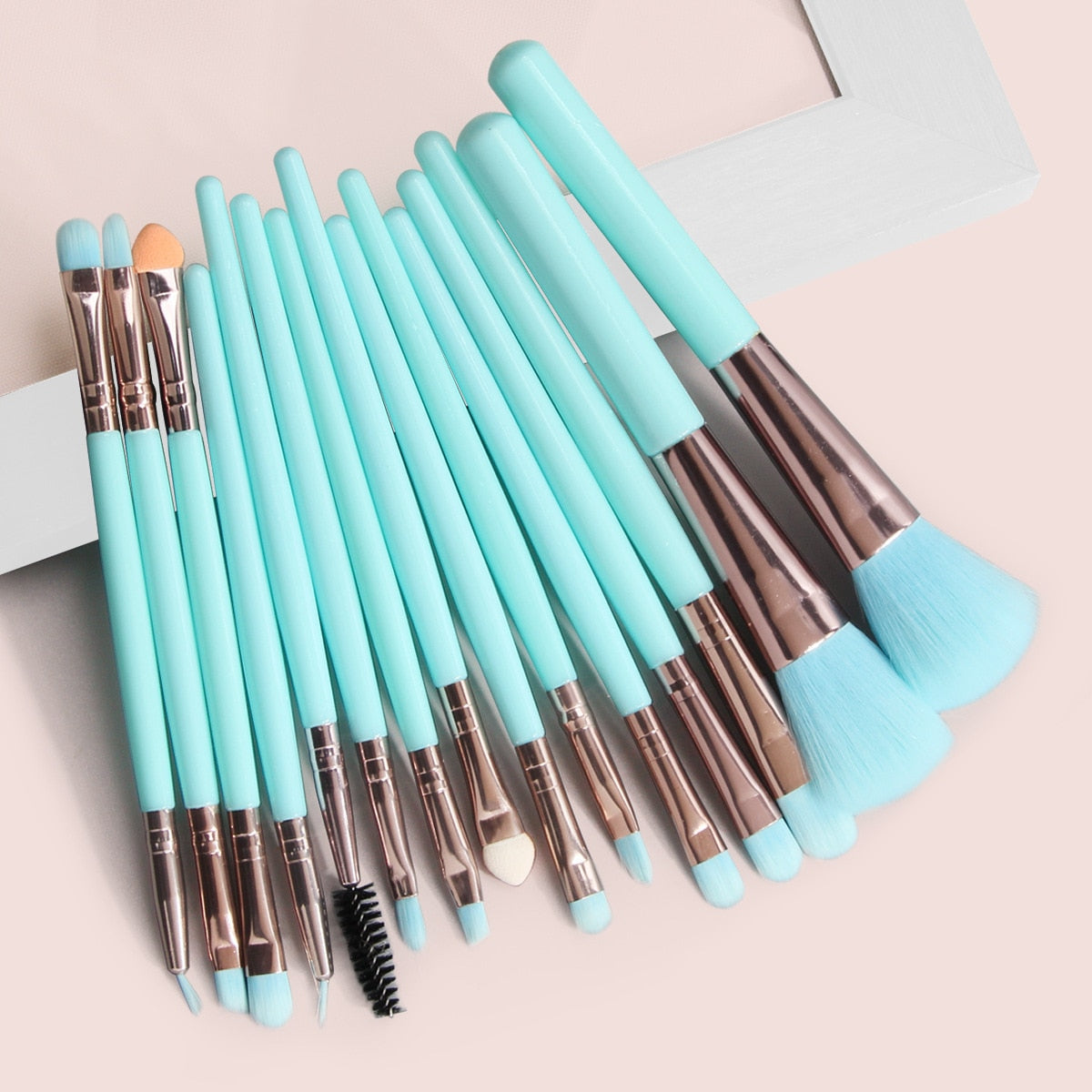 15 Pcs/set makeup brushes Eye Shadow Eyelash Eyebrow Brush Fluorescent Series Foundation Blush Blending Beauty Make Up tools