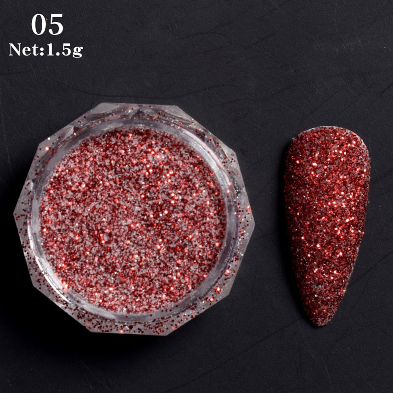 1 Box Hot Sale Holographics Nail Powders Laser Shiny Nail Glitters Dust Decorations For Nail Art Chrome Pigment DIY Accessories
