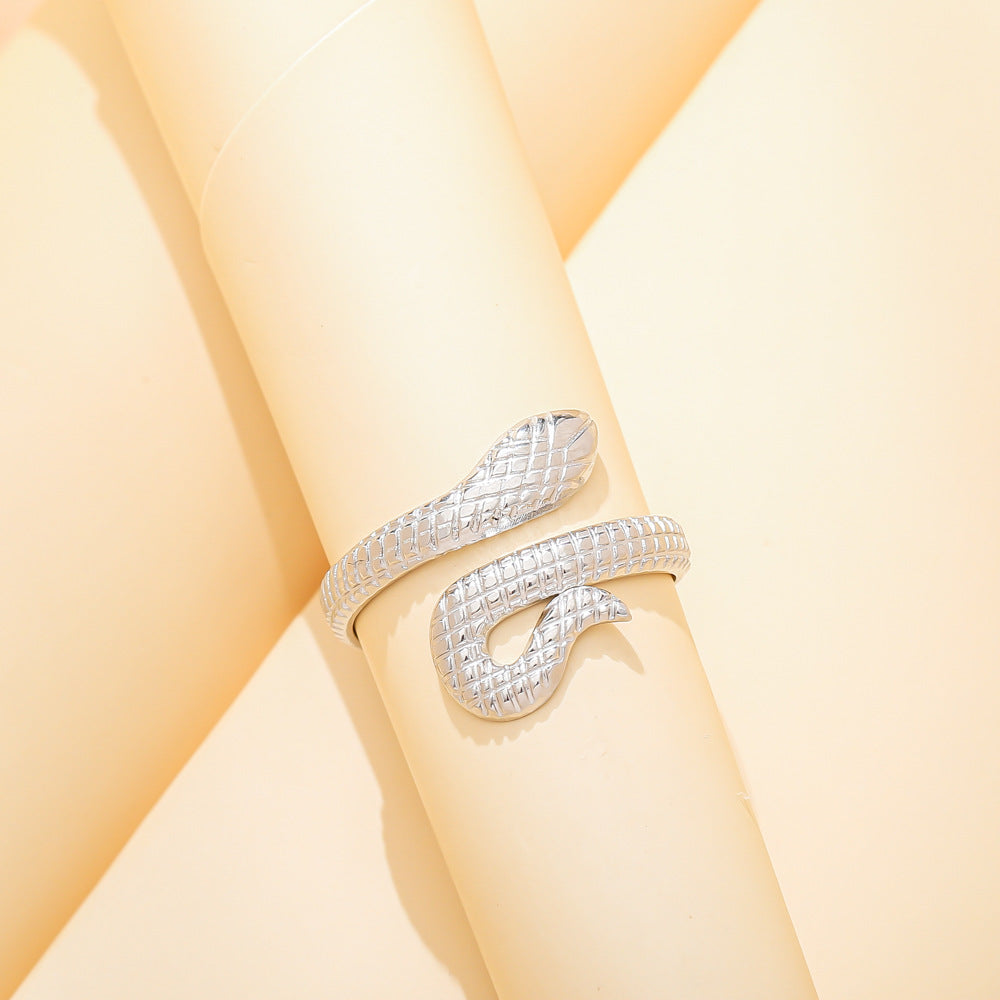 Stainless steel serpentine ring personality creative punk wind titanium steel finger ring hand