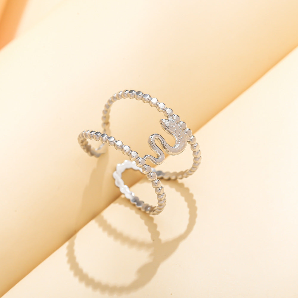Stainless steel serpentine ring personality creative punk wind titanium steel finger ring hand