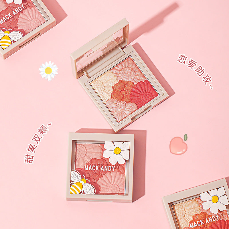 Ma Ke Andy gradually changing red pearlescent high-gloss peach powder orange powder powder blush natural nature nude makeup student parity