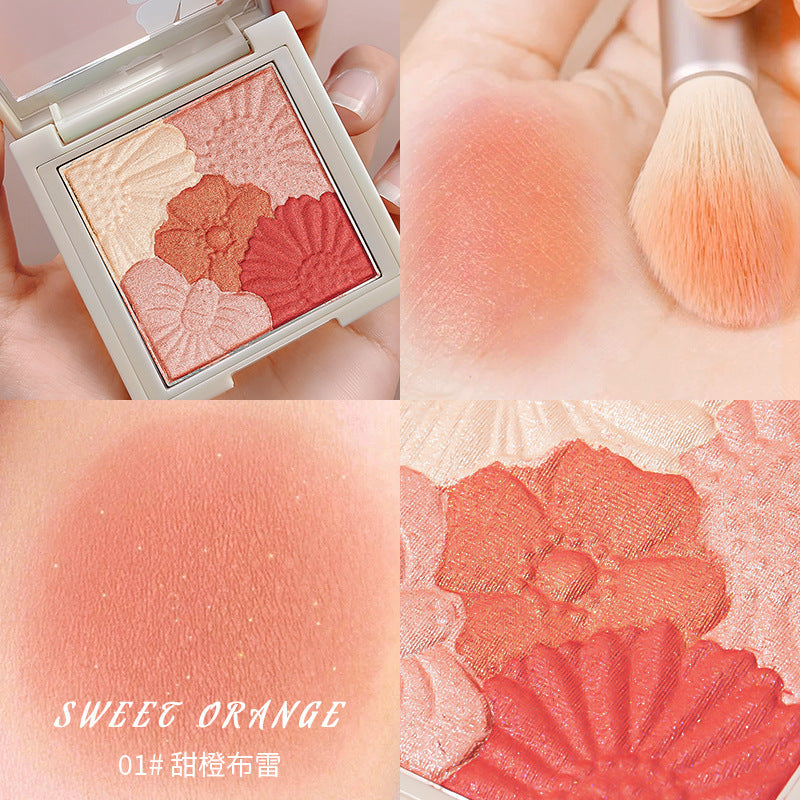 Ma Ke Andy gradually changing red pearlescent high-gloss peach powder orange powder powder blush natural nature nude makeup student parity