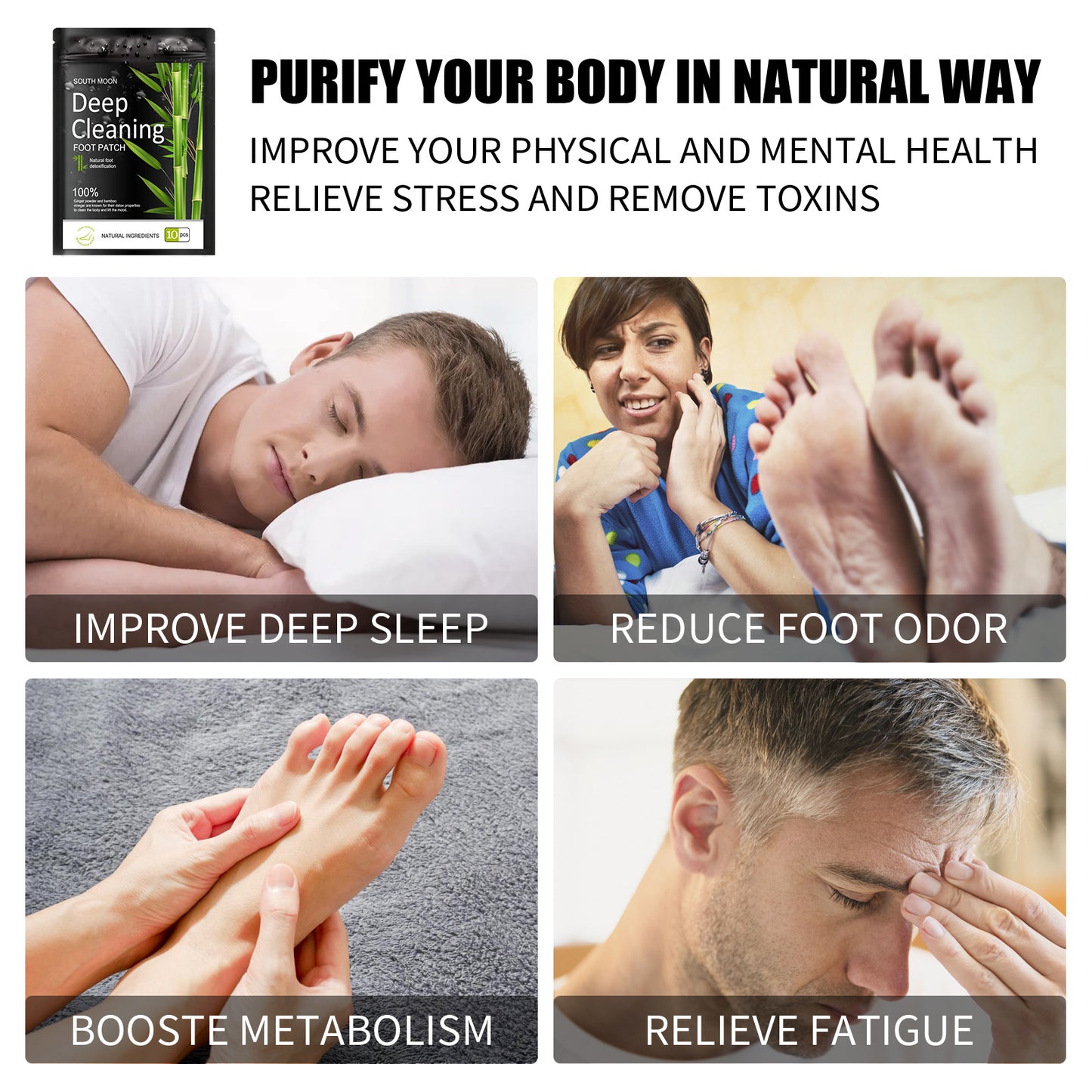 South Moon Foot Patch Natural herbal foot patch conditioning, relieves physical and mental stress in the body, and assists foot sleep