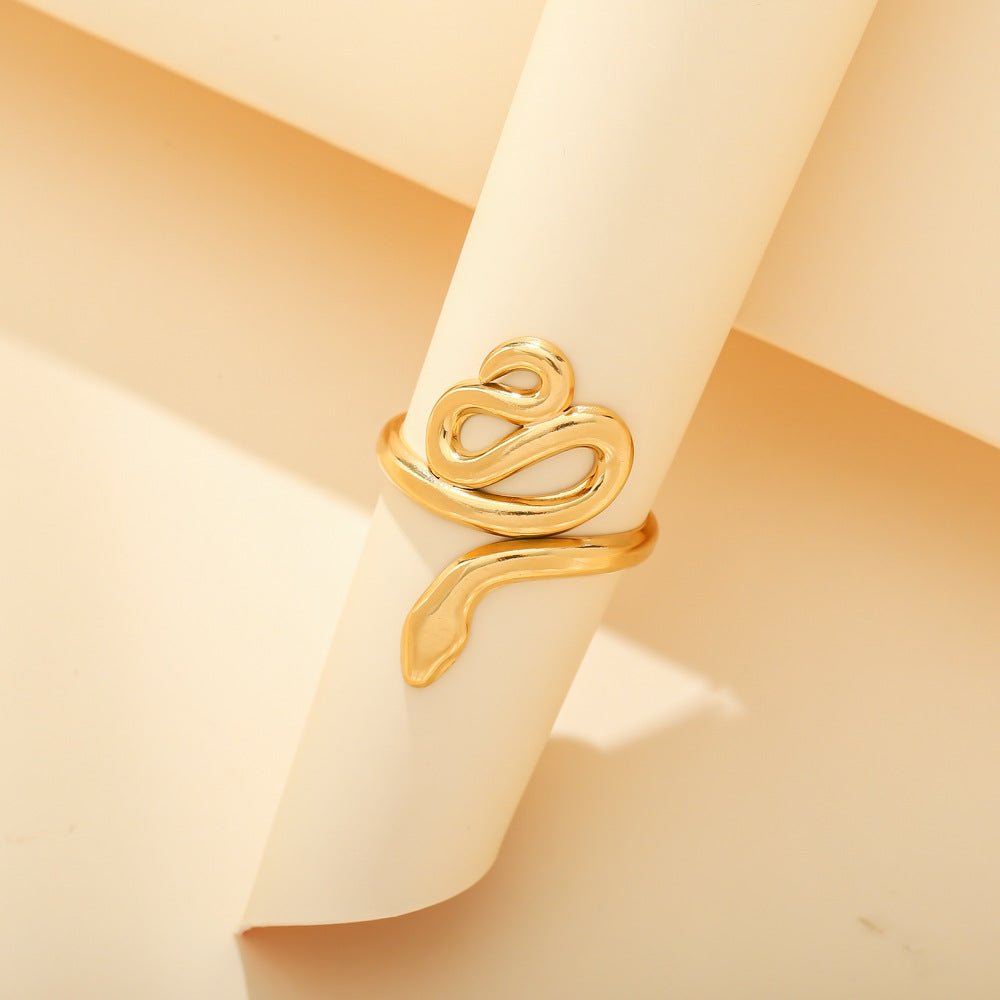 Stainless steel serpentine ring personality creative punk wind titanium steel finger ring hand