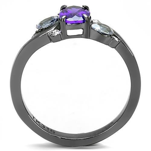 TK3169 - IP Light Black (IP Gun) Stainless Steel Ring with AAA Grade