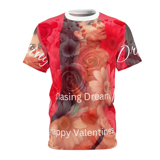 Valentine's Day Chasing Dreams Unisex Tee - Floral Love Design