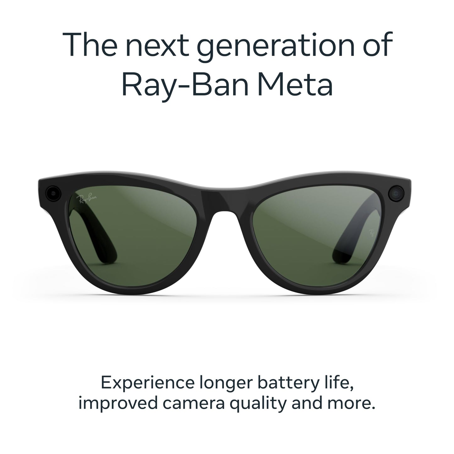 Ray-Ban Meta (Gen 2), Skyler, Shiny Black | Smart AI Glasses for Men, Women — 2x Battery Life — 3K Ultra HD Resolution — 12 MP Ultra-Wide Camera, Audio, Video — Polarized Gradient Graphite Lenses *  #sponsored