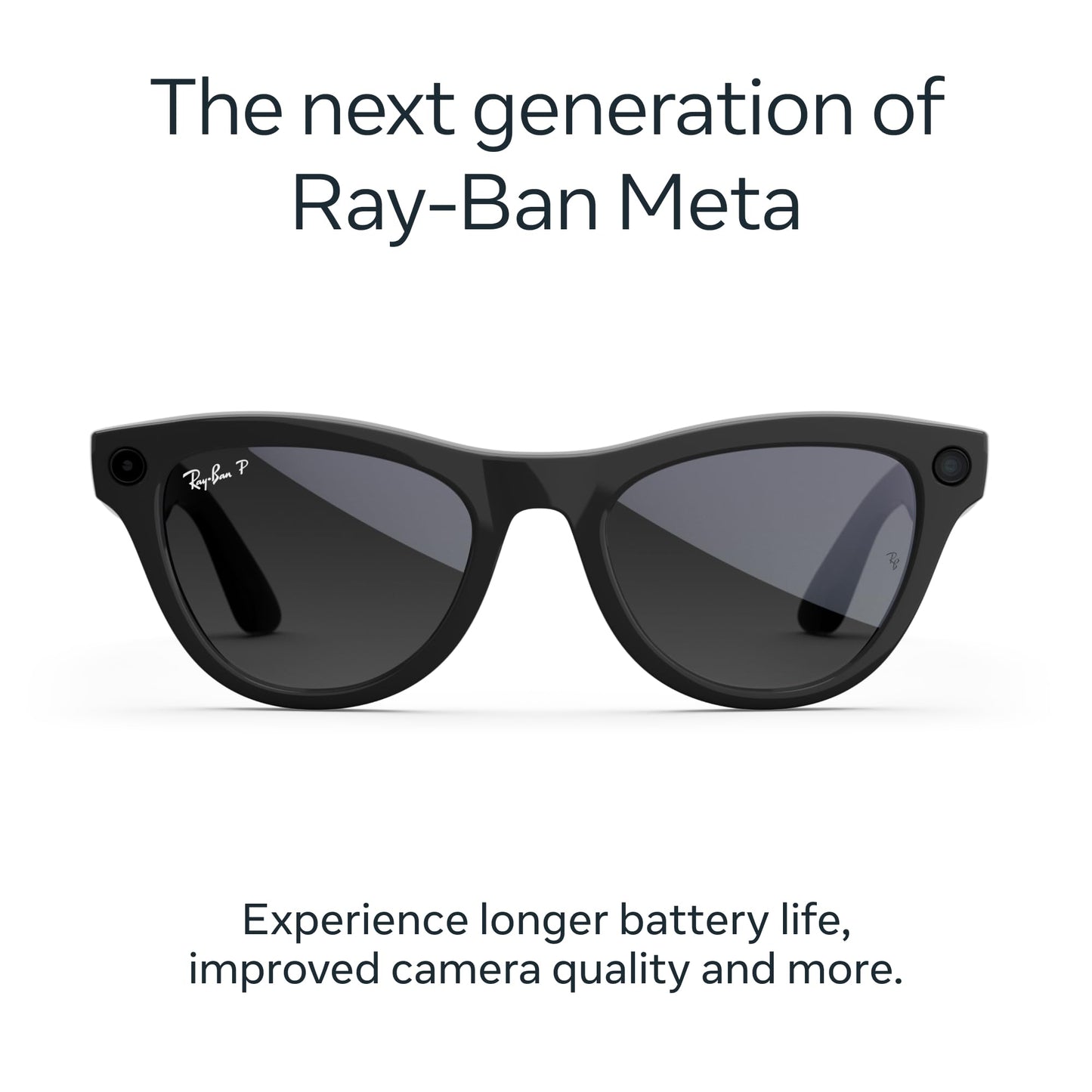 Ray-Ban Meta (Gen 2), Skyler, Shiny Black | Smart AI Glasses for Men, Women — 2x Battery Life — 3K Ultra HD Resolution — 12 MP Ultra-Wide Camera, Audio, Video — Polarized Gradient Graphite Lenses *  #sponsored