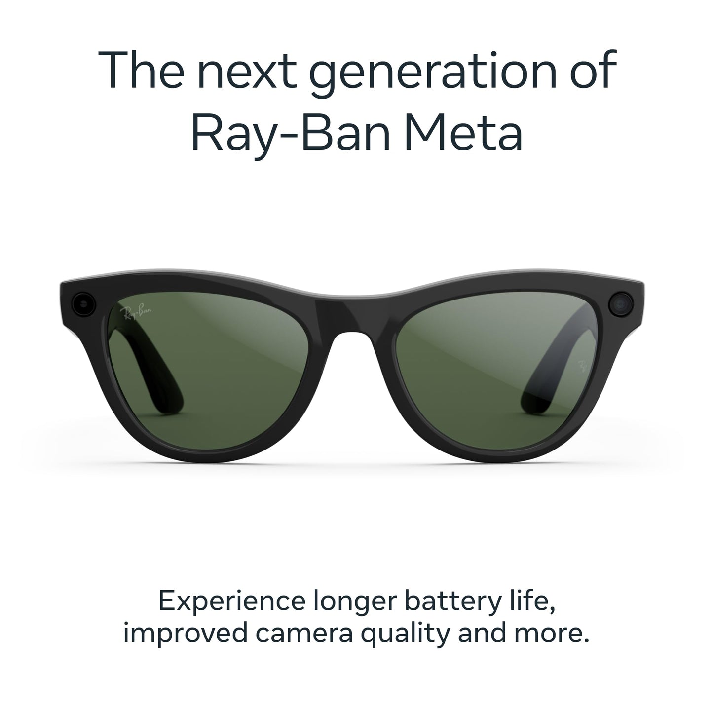 Ray-Ban Meta (Gen 2), Skyler, Shiny Black | Smart AI Glasses for Men, Women — 2x Battery Life — 3K Ultra HD Resolution — 12 MP Ultra-Wide Camera, Audio, Video — Polarized Gradient Graphite Lenses *  #sponsored