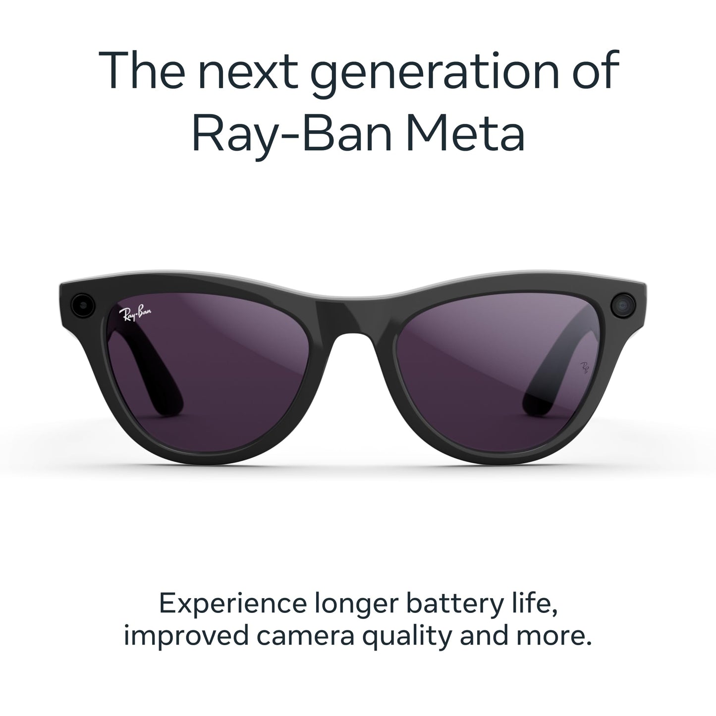 Ray-Ban Meta (Gen 2), Skyler, Shiny Black | Smart AI Glasses for Men, Women — 2x Battery Life — 3K Ultra HD Resolution — 12 MP Ultra-Wide Camera, Audio, Video — Polarized Gradient Graphite Lenses *  #sponsored