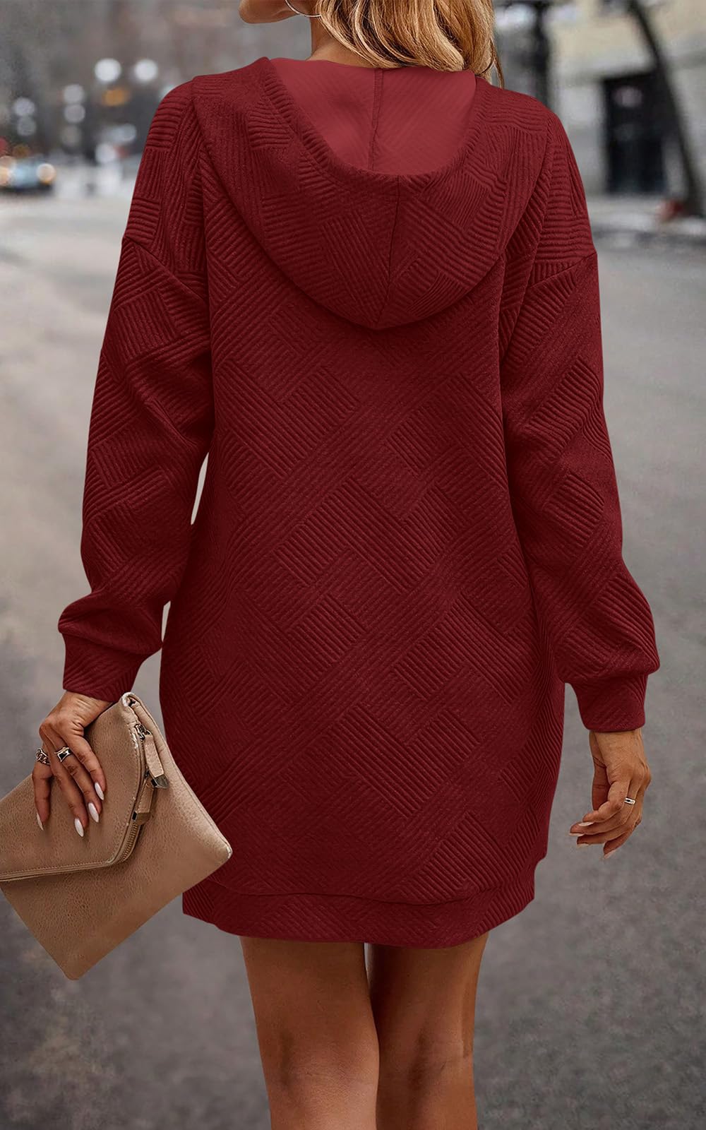 PRETTYGARDEN Womens Long Sleeve Hoodies Dress 2025 Fall Texture Button Oversized Sweatshirts Winter Dresses with pockets *  #sponsored