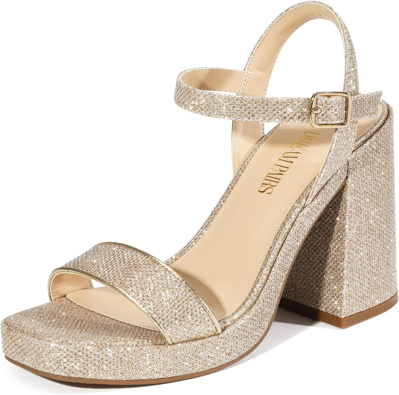 DREAM PAIRS Heels for Women Block Chunky Platform High Heels Open Toe GISELLE Fashion Wedding Party Evening Prom Dance Ankle Strap Dress Pump Sandals Shoes *  #sponsored