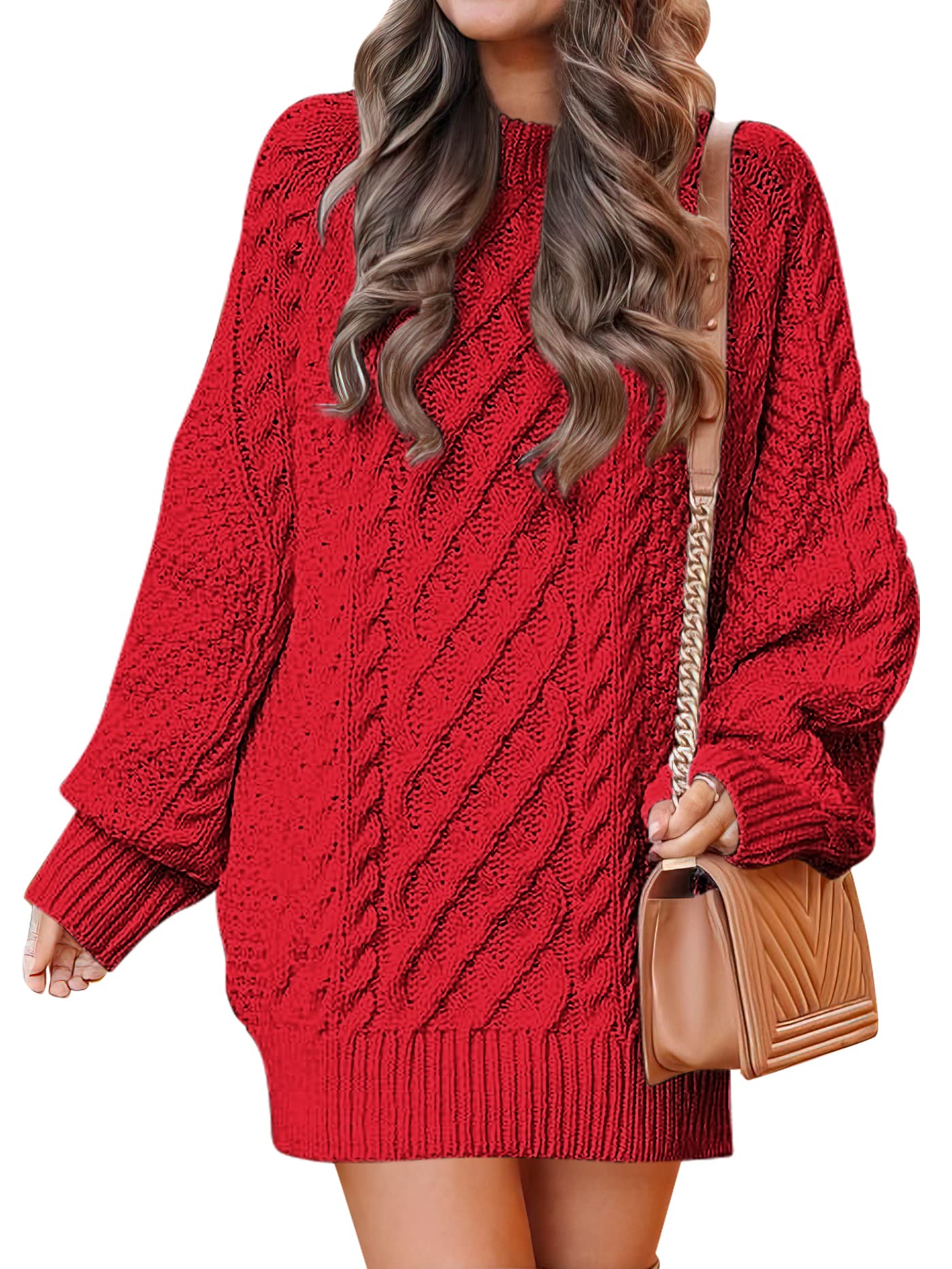 ANRABESS Womens Sweater Dress Oversized Cable Knit Chunky Long Sleeve Short Dresses 2025 Fall Outfits Vacation Winter Clothes *  #sponsored