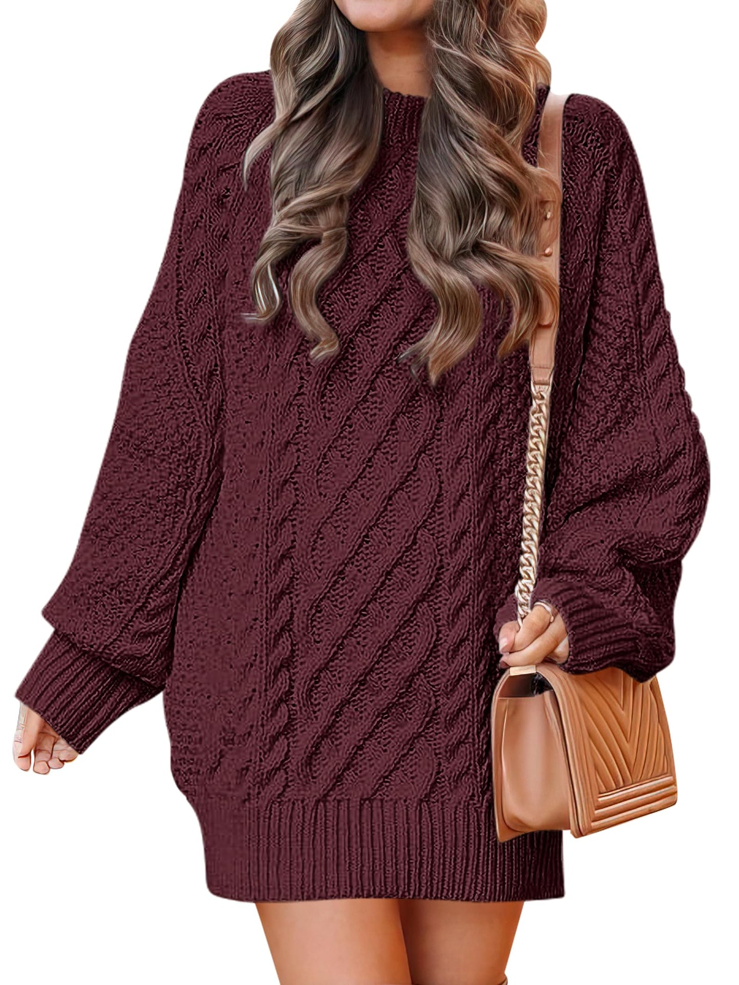 ANRABESS Womens Sweater Dress Oversized Cable Knit Chunky Long Sleeve Short Dresses 2025 Fall Outfits Vacation Winter Clothes *  #sponsored