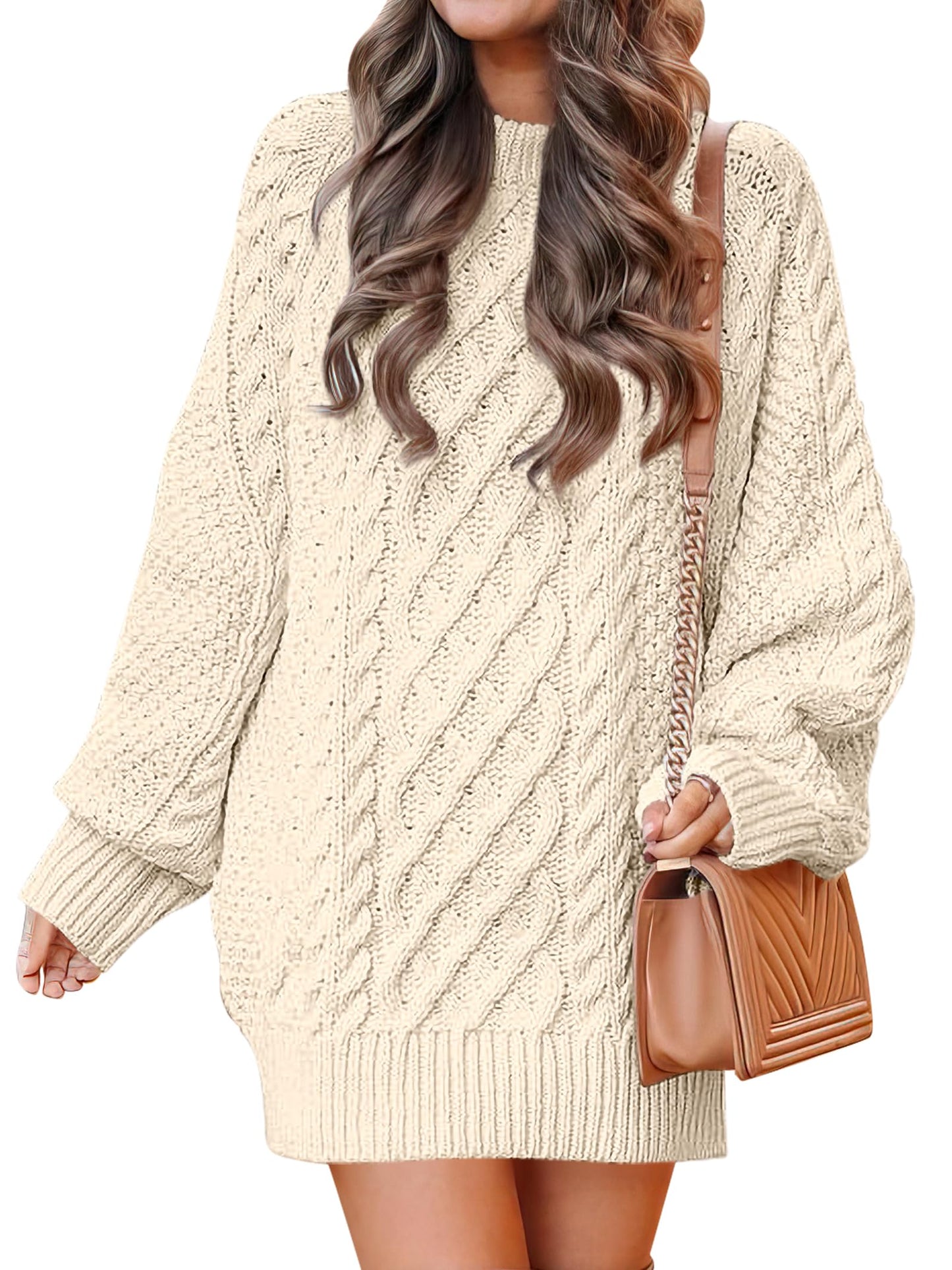 ANRABESS Womens Sweater Dress Oversized Cable Knit Chunky Long Sleeve Short Dresses 2025 Fall Outfits Vacation Winter Clothes *  #sponsored