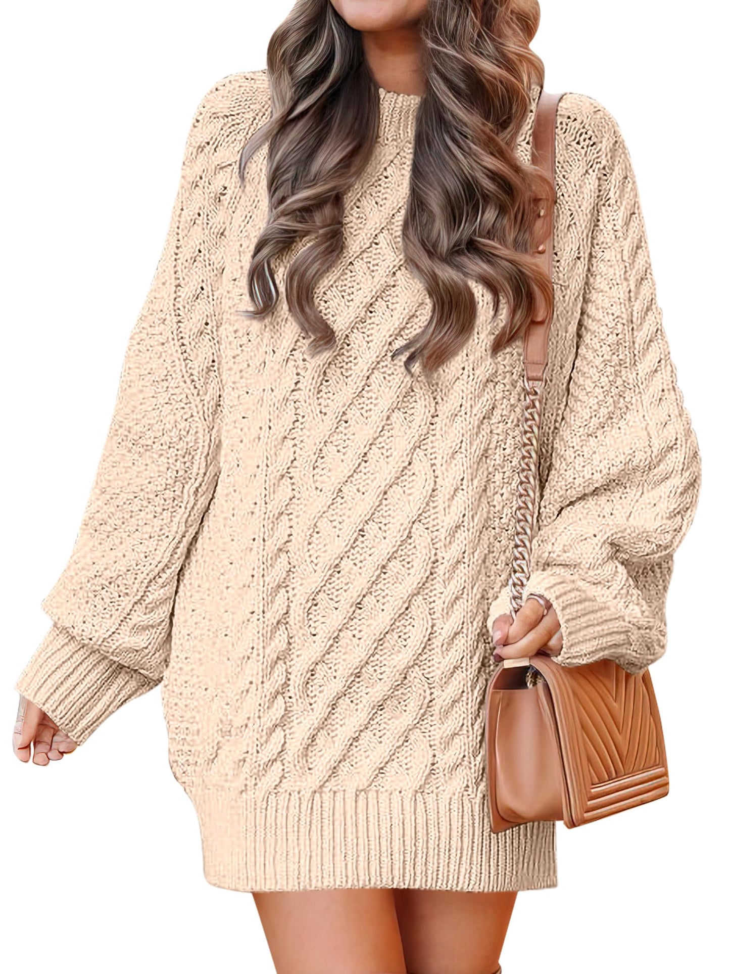 ANRABESS Womens Sweater Dress Oversized Cable Knit Chunky Long Sleeve Short Dresses 2025 Fall Outfits Vacation Winter Clothes *  #sponsored