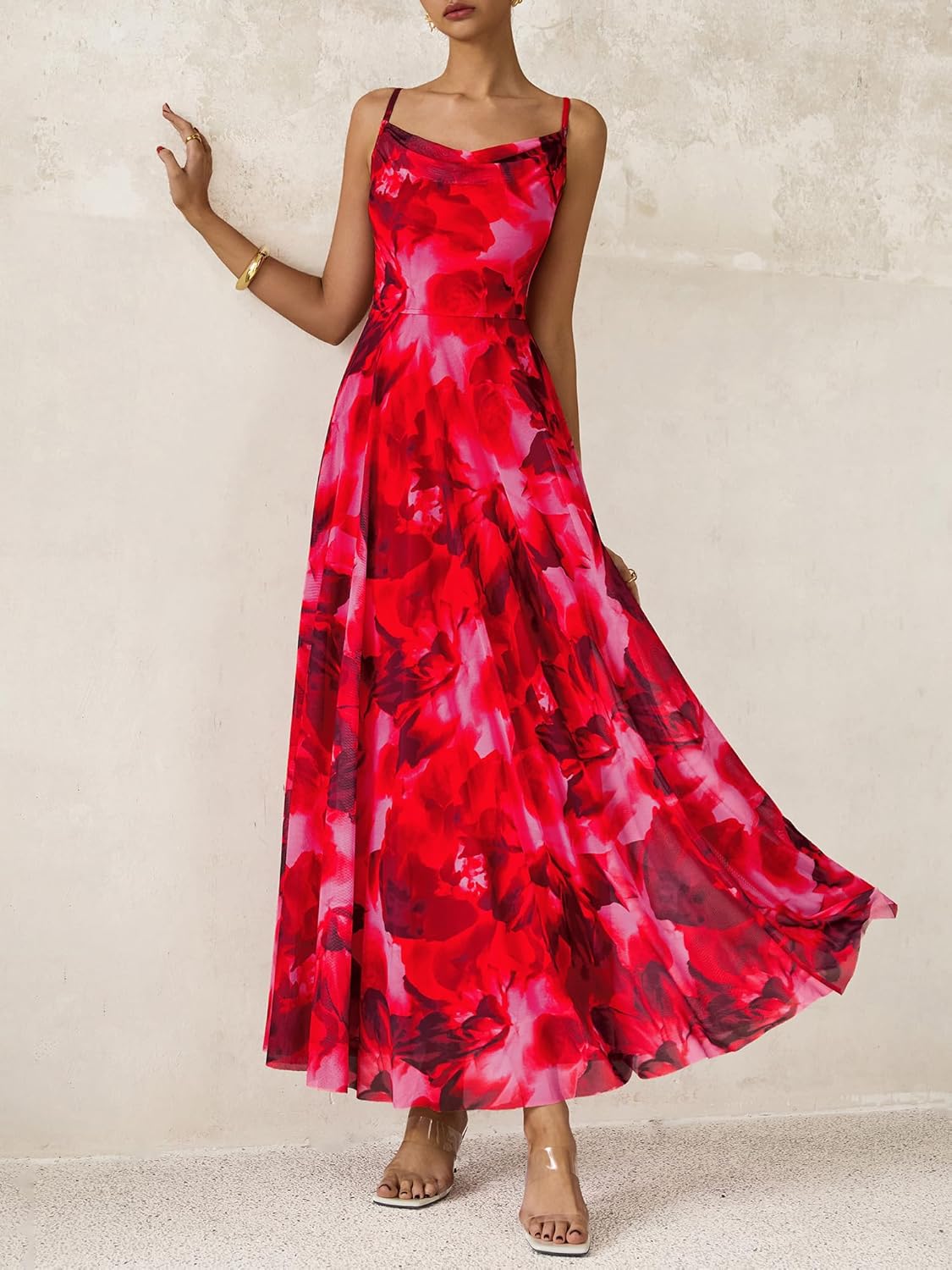 BTFBM Women Summer Floral Maxi Dresses Elegant Spaghetti Strap Dress Printed Party Dress Beach Long Dresses