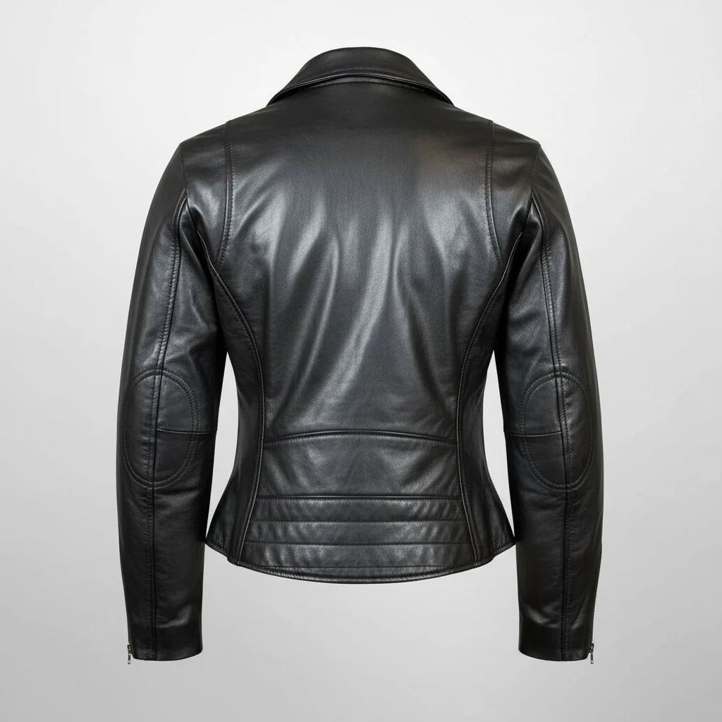 Women's Premium Lamb Leather Moto Jacket - Asymmetrical Zipper Coat | Biker Style