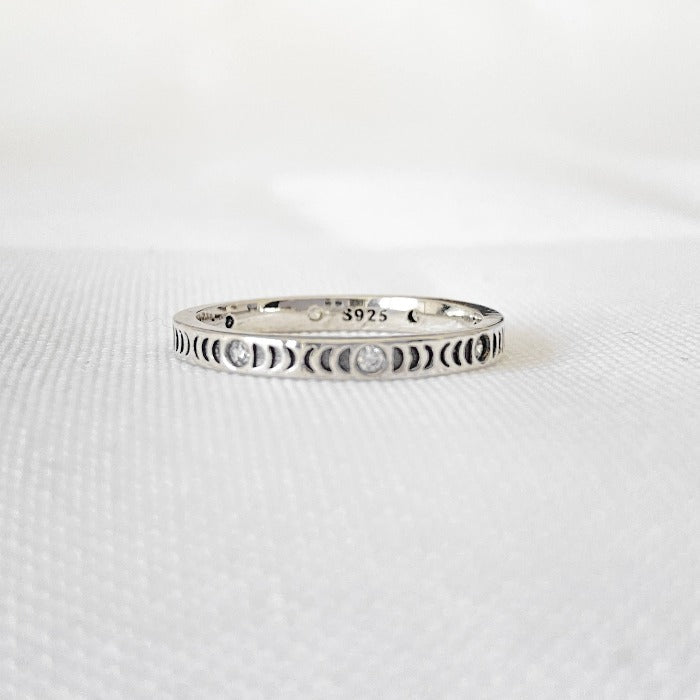 MOONPHASE | Bague en argent sterling 925 et zircon