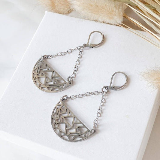 AZTÈQUE | Boucles d'oreilles en acier inoxydable