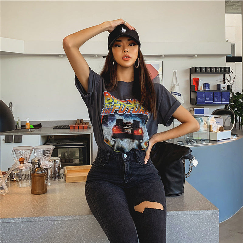 One Rip High Waist Jeans