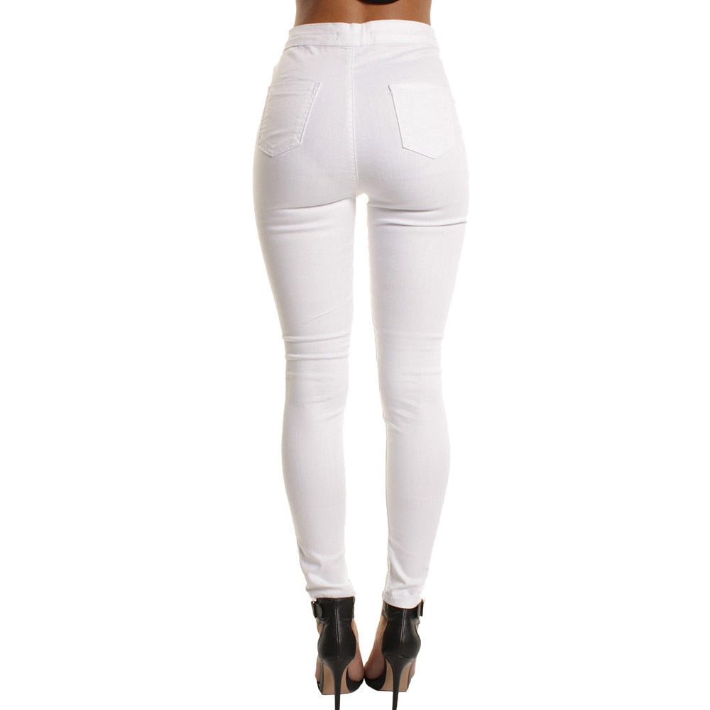 Knee Rip High Waist Jeans