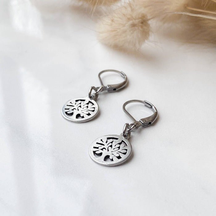 ARBRE DE VIE | Boucles d'oreilles en acier inoxydable