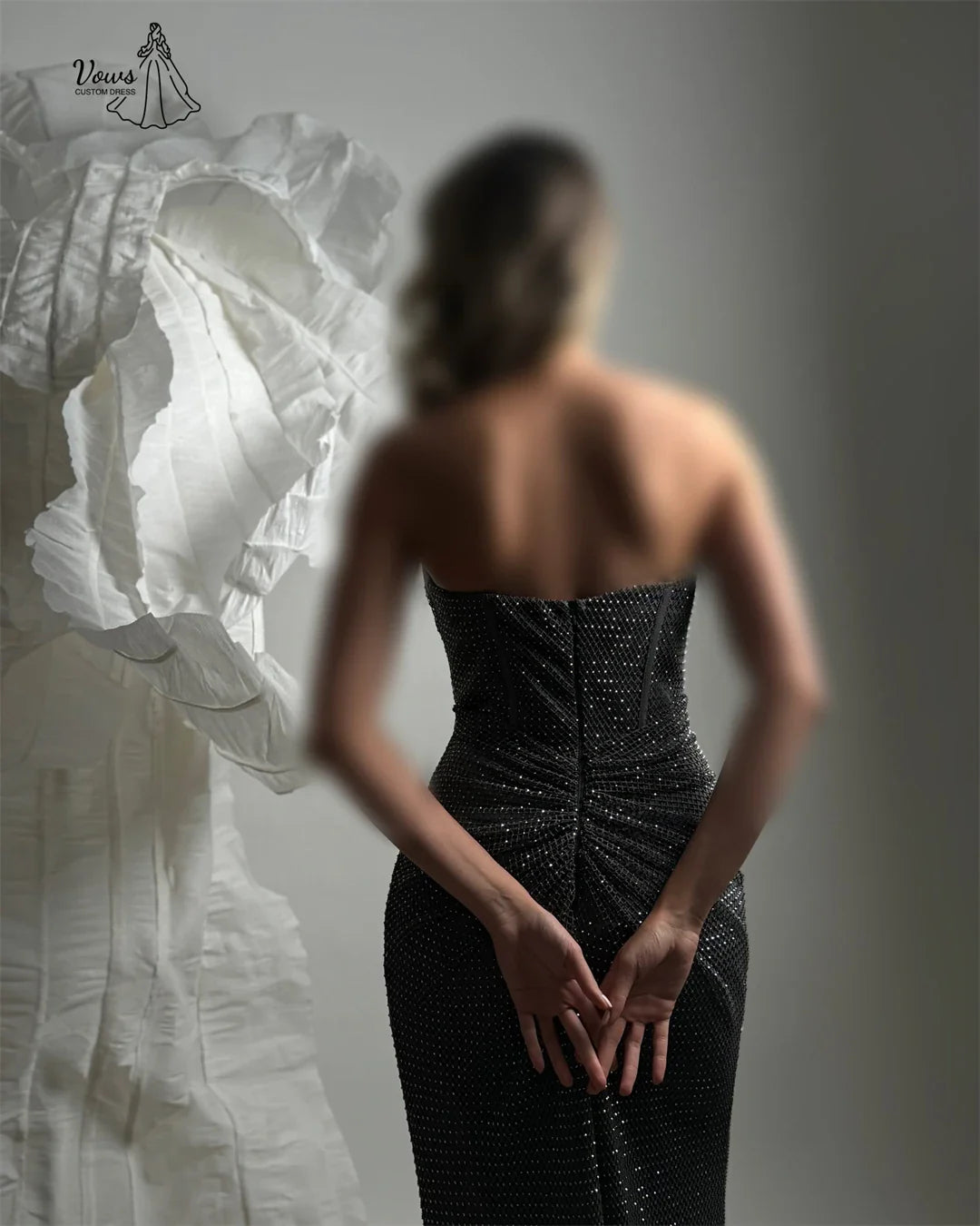 Vows Wedding Evening Dress Woman Custom Made Fishtail Skirt Robes De Cocktail Dresses Slit Sequins Prom Dresses Luxury Party